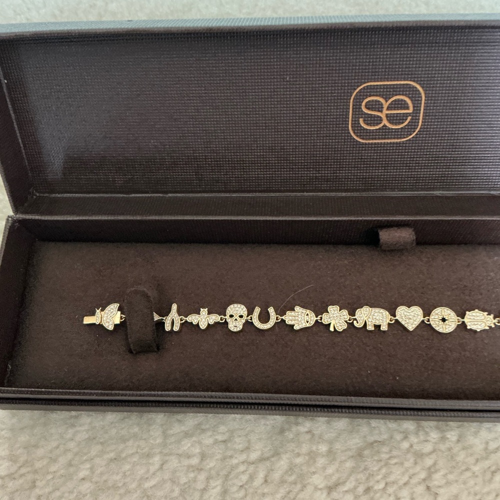 BRAND NEW BEAUTIFUL SYDNEY EVAN SMALL DIAMOND GOLD ICON ANNIVERSARY BRACELET - Picture 15 of 16